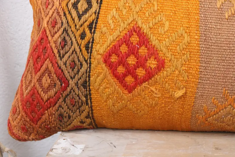 Couch Pillow Cover, Pillow for Couch, 12x36 Red Pillow Cover, Boho Pillow Sham Cover, Turkish Kilim Pillow, Boho Chic Pillow Cover, Cushion Cover - 3