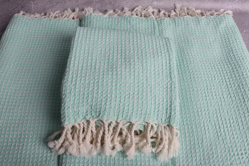First Wedding Anniversary Gift, Organic Turkish towel, Bridesmaid Favors, Home Decor Gifts, Thin towel, Beach Size Towel, 68x36 Cotton Waffle Towel - 4