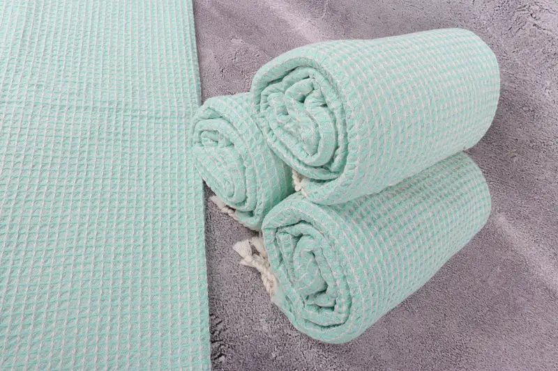 First Wedding Anniversary Gift, Organic Turkish towel, Bridesmaid Favors, Home Decor Gifts, Thin towel, Beach Size Towel, 68x36 Cotton Waffle Towel - 8