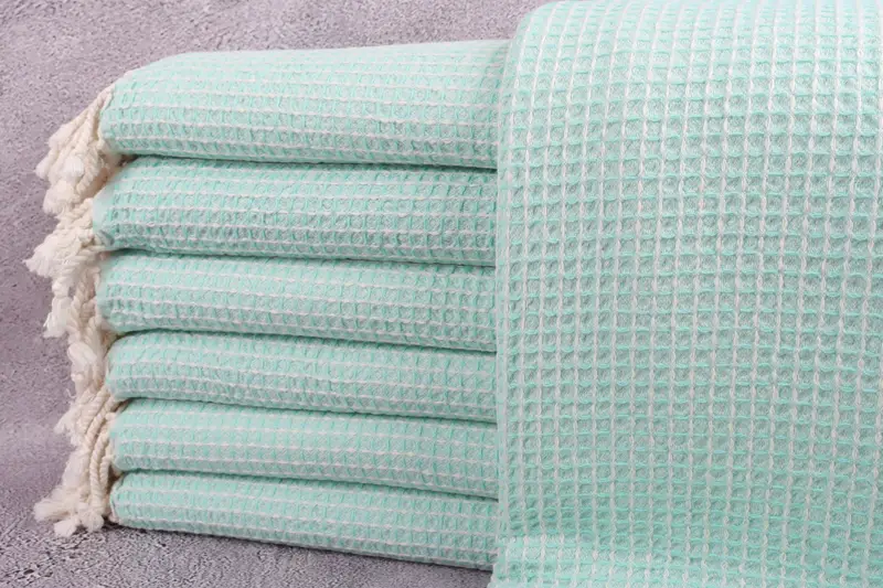First Wedding Anniversary Gift, Organic Turkish towel, Bridesmaid Favors, Home Decor Gifts, Thin towel, Beach Size Towel, 68x36 Cotton Waffle Towel - 1