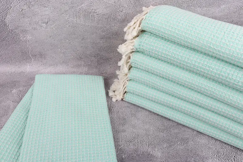 First Wedding Anniversary Gift, Organic Turkish towel, Bridesmaid Favors, Home Decor Gifts, Thin towel, Beach Size Towel, 68x36 Cotton Waffle Towel - 2