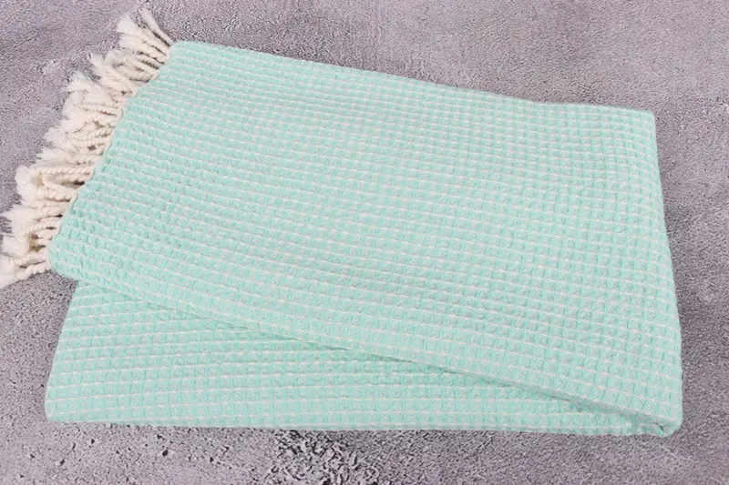 First Wedding Anniversary Gift, Organic Turkish towel, Bridesmaid Favors, Home Decor Gifts, Thin towel, Beach Size Towel, 68x36 Cotton Waffle Towel - 6
