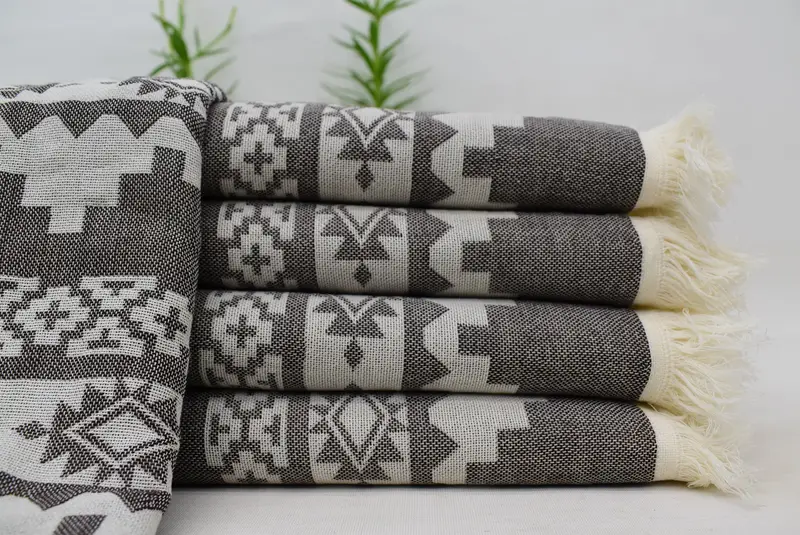 Wedding Anniversary Gift, Bachelor Bachelorette Party Favors, 70x40 Cotton Kilim Towel, Valentines Day Gift, Bachelor Gifts, Lightweight towel - 1