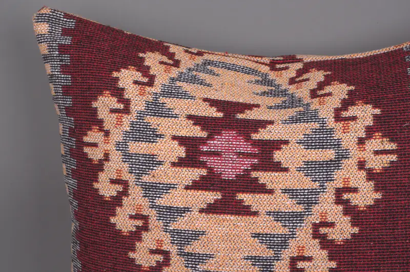 Ethnic Pillow Cover Pillow Cover, Pillow, Vintage Pillow, Kilim Cushion Sham, 24x24 Red Pillow Sham, Bolster Pillow Cover, Pillow for Sofa - 5