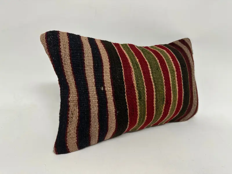 Handmade Throw Pillow, Boho Pillow Sham Cover, Cushion, Vintage Pillow, Floor Cushion, Pillow for Couch, 12x20 Brown Cushion - 3