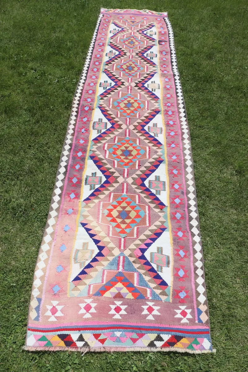 Purple Ombré Rug, 2.6x10.7 ft Elegant Addition