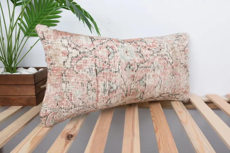 Interior Designer Pillow, Boho Pillow Sham Cover, Pillow Case, Vintage Kilim Throw Pillow, Pattern Throw Cushion Case, 12x24 Red Pillow Case - 4