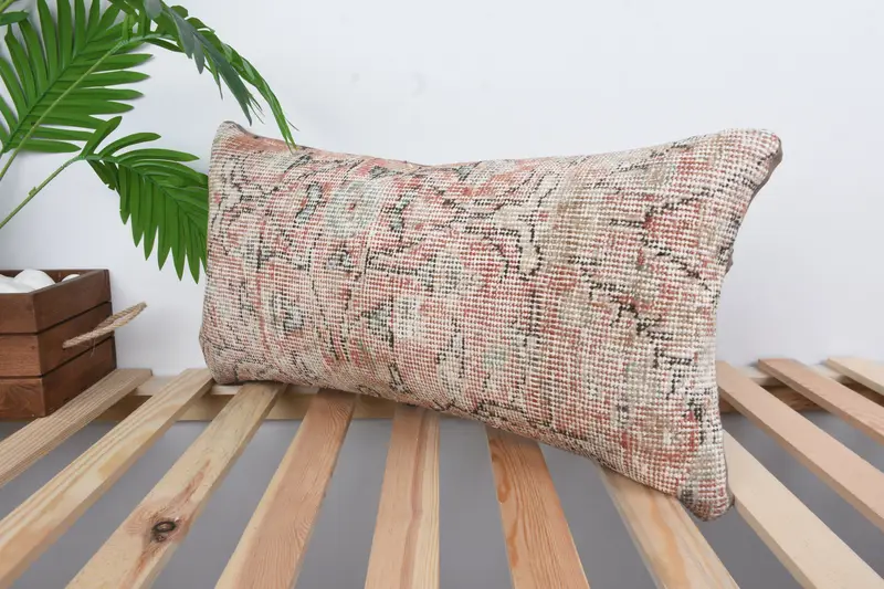Interior Designer Pillow, Boho Pillow Sham Cover, Pillow Case, Vintage Kilim Throw Pillow, Pattern Throw Cushion Case, 12x24 Red Pillow Case - 5