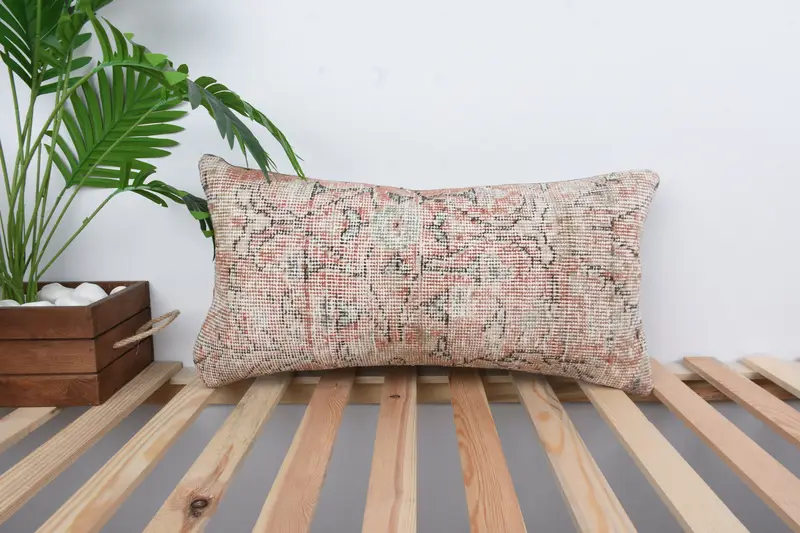 Interior Designer Pillow, Boho Pillow Sham Cover, Pillow Case, Vintage Kilim Throw Pillow, Pattern Throw Cushion Case, 12x24 Red Pillow Case - 1