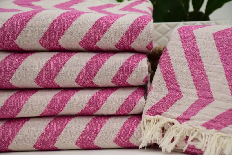 Summer Gift Ideas, Bachelor Gifts, 70x40 Cotton Zigzag Design Towel, Peshtemal, Bridesmaid Gift Towel, Custom Beach Towel, Embroidered Beach Towel - 3