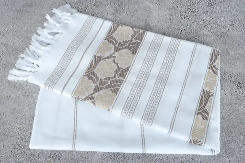 70x40 Cotton Daisy Design Towel, Custom Towel, Personalized Wedding Gift, Family Gift, Sand-free peshtemal towel for the beach, Gift For Her - 6