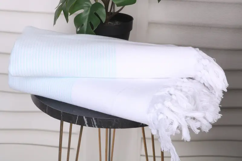 Organic towel, Bachelor Gifts, 70x40 Cotton Striped Towel, Bridal Party Gifts, Lightweight quick-dry peshtemal towel for travel, Embroidered Towel - 3