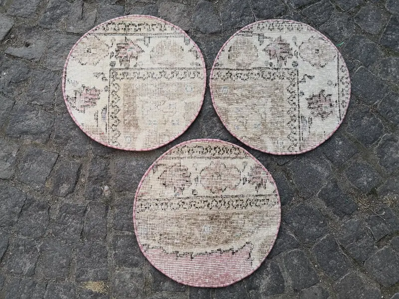 Alfombra 1,33x1,33 ft, Estampado Oriental Gris y Marrón