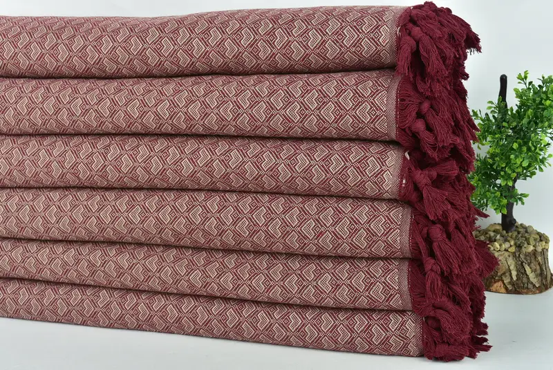 Monogrammdecke, 88x76 Baumwollherz -Designtuch, gewebte Decke, Junggesellengeschenke, Braut Geschenk, Girl Trip Party Gunst, türkische Decke Königin - 3