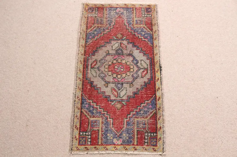 Alfombra Floral Roja y Gris 1,7x3,1ft Chic Decor