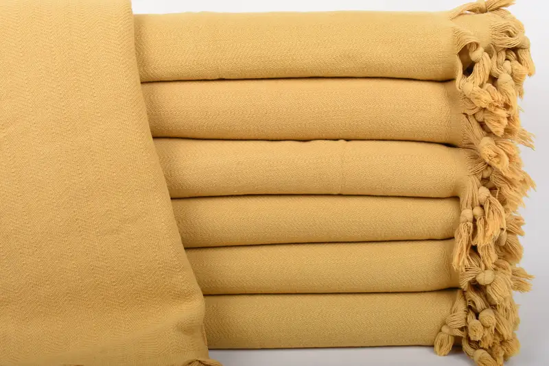 Shower Curtain Personalized Mustard Stonewashed Chevron Blanket, 87x69 Inches