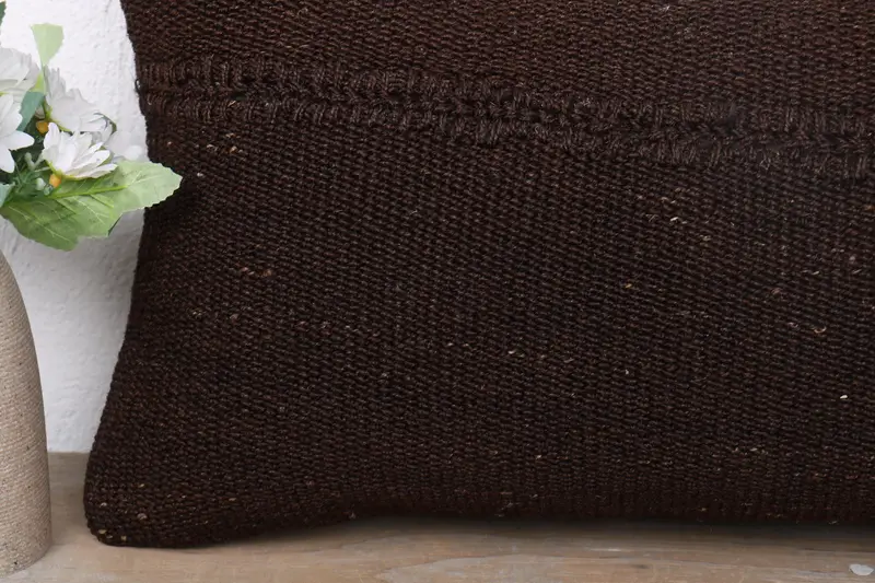 Bolster Cushion Case, Cushion, Vintage Pillow, 12x24 Brown Pillow Case, Kilim Pillow, Ethnic Pillow Cover Cushion Case, Turkish Kilim Pillow - 3