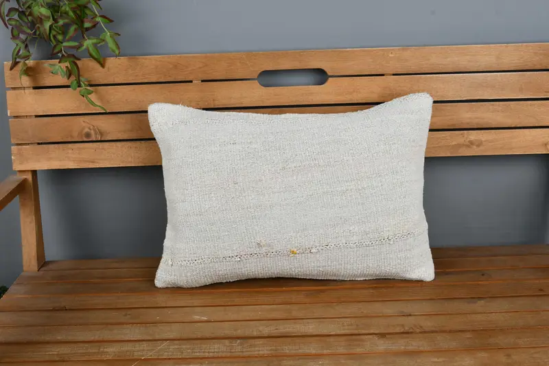 Natural Pillow Cover, Boho Pillow, Home Decor Pillow, Ethnical Kilim Rug Pillow, Vintage Cushion, 16x24 Beige Pillow Case, Pillow Case - 6