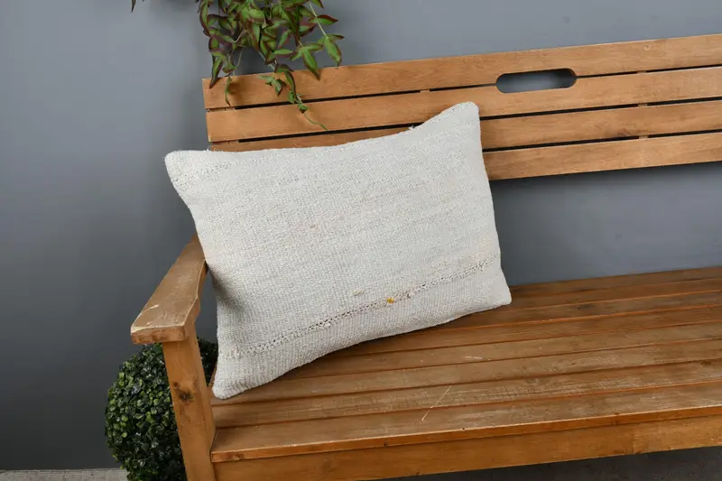 Natural Pillow Cover, Boho Pillow, Home Decor Pillow, Ethnical Kilim Rug Pillow, Vintage Cushion, 16x24 Beige Pillow Case, Pillow Case - 1