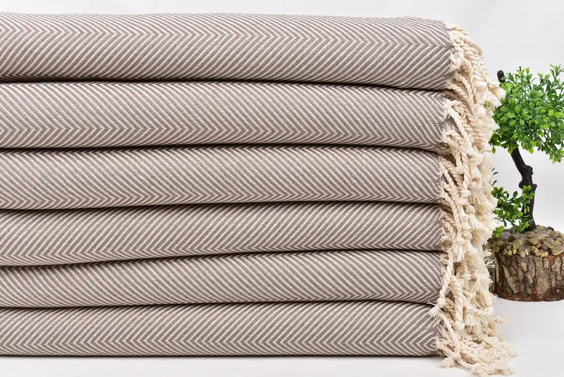 Wedding Favors, Bridesmaid Favors, Soft and absorbent Turkish towel, 70x40 Cotton Herringbone Towel, Custom Beach Towel, Custom Wedding Gifts - 3