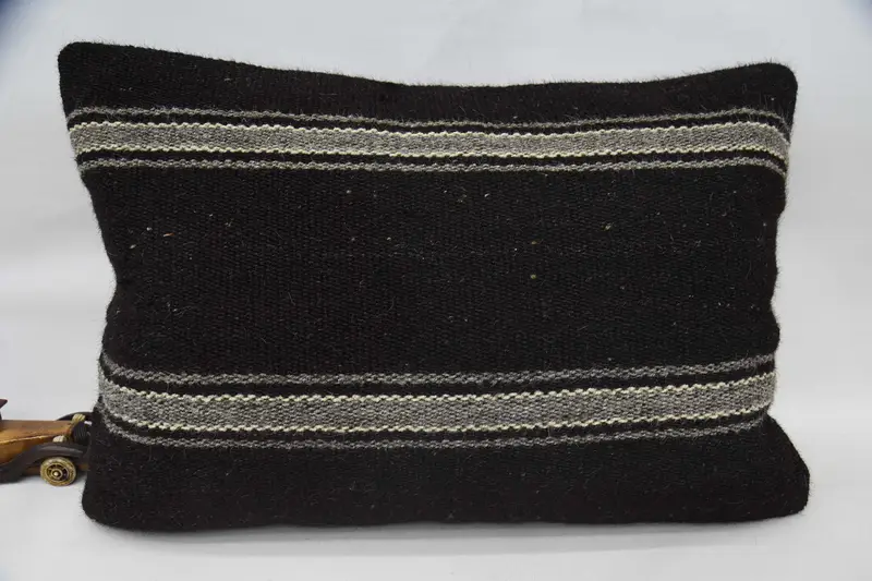 Vintage Striped Pillow Case, 50x70 cm Brown Antique Pillow - 1