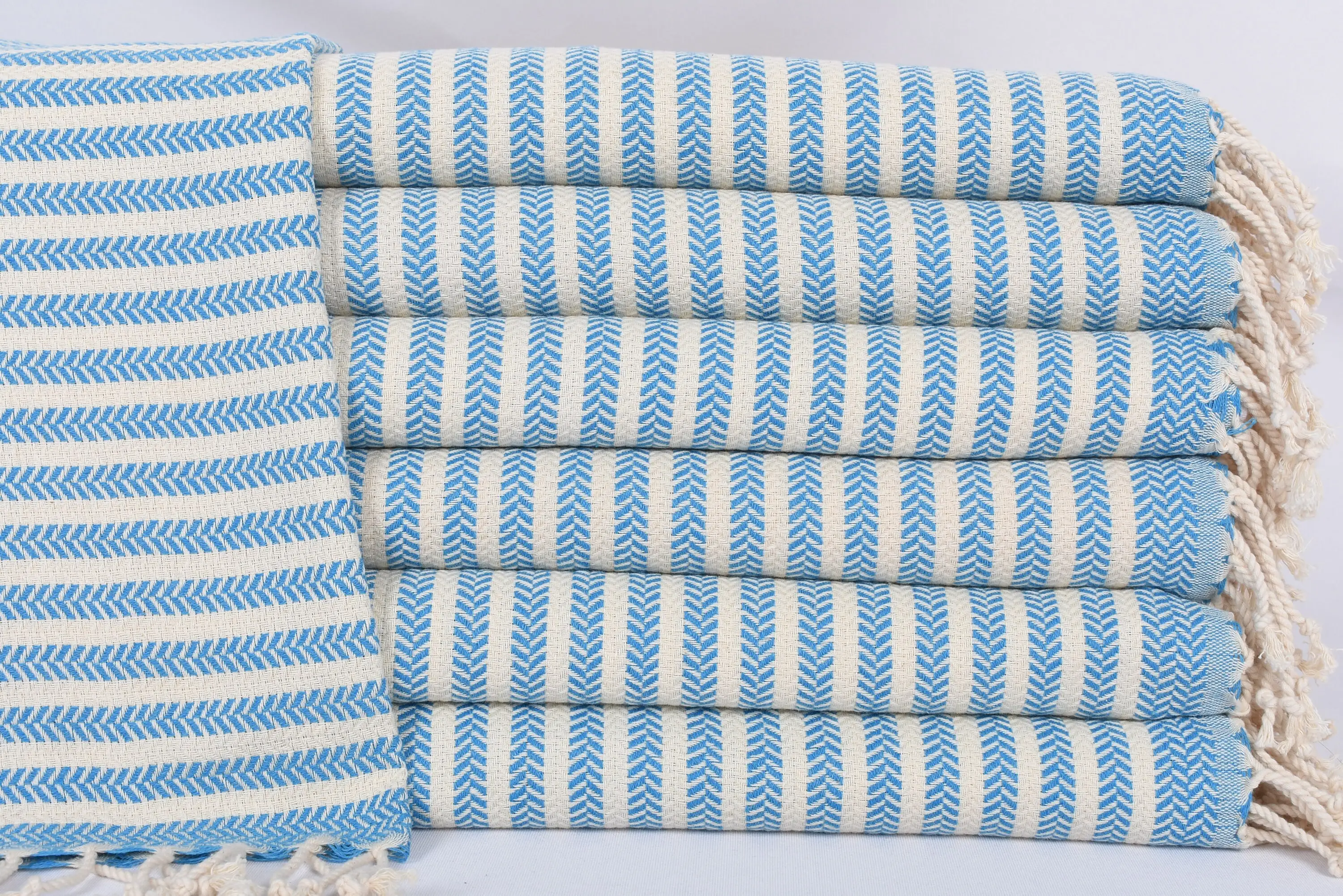 Turquoise Chevron Dish Towel Cotton, 40x18 Inches - 1