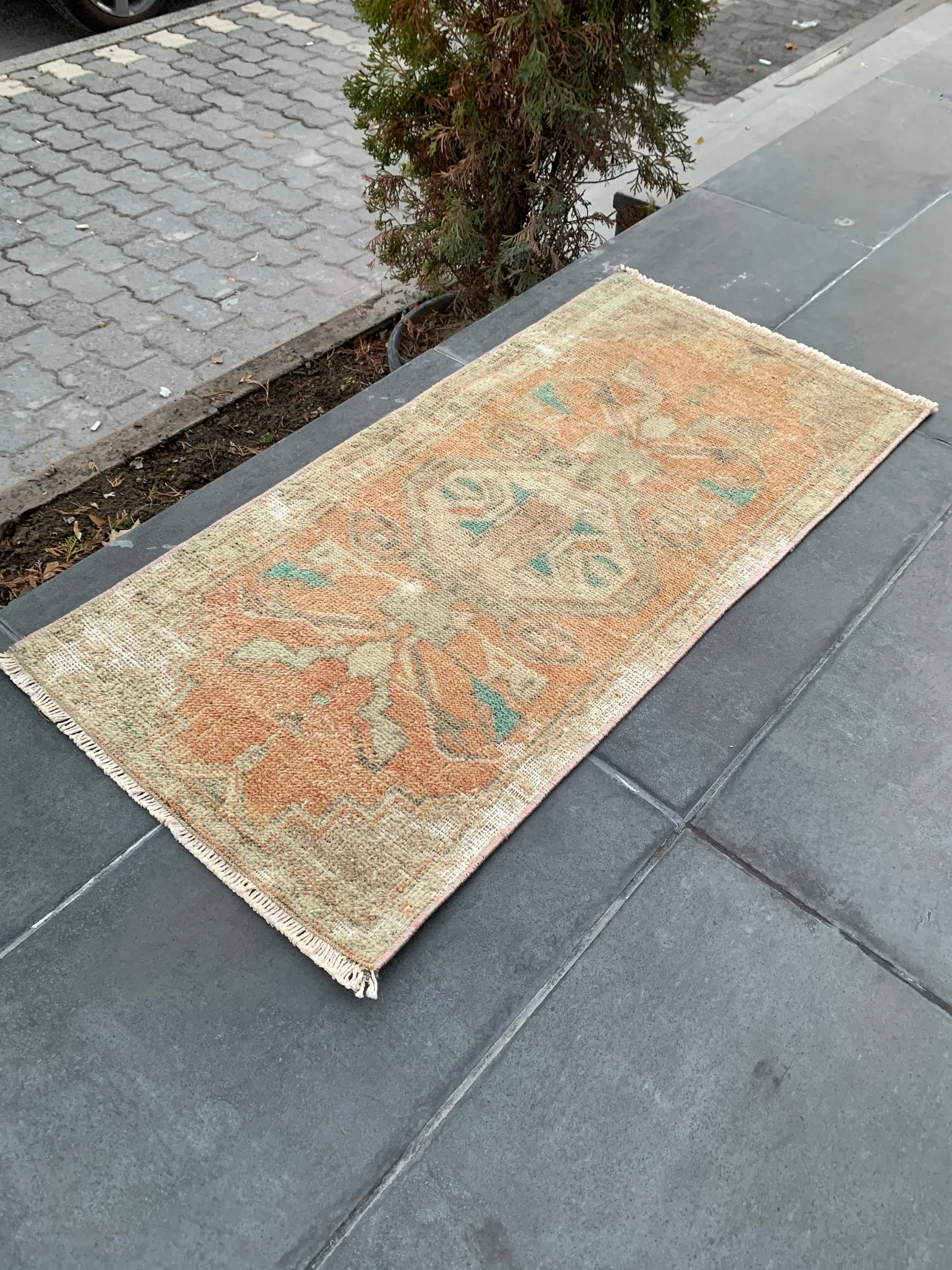 1.6x3.1 ft Vintage Rug, Brown Oriental Turkish Rug Wool - 1