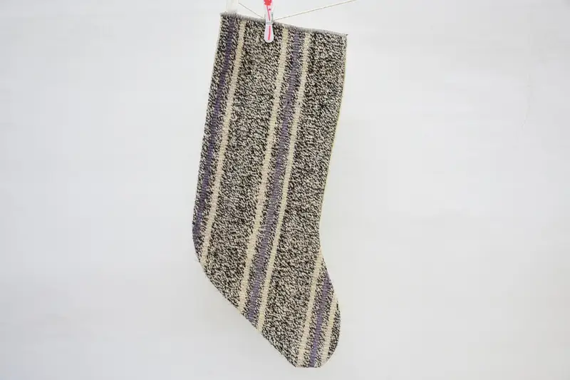 ブラウン & パープル クリスマス オーナメント ストッキング、お祝いの休日の装飾