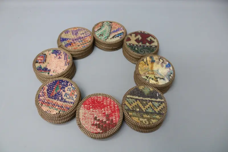 Bohemian Pattern Round Coaster, Non-Slip Washable Coaster