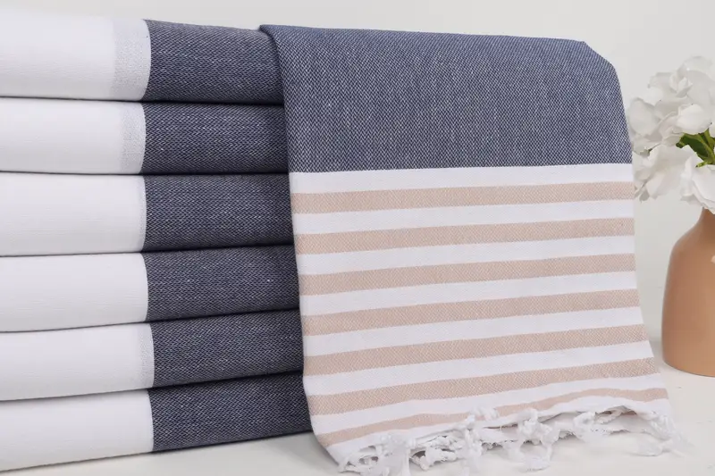 Custom Bath Towel, Gift For Her, Gift For Boyfriend, Organic Cotton Towel, Custom Wedding Gift, 70x40 Cotton Striped Towel, Peshtemal Towel - 2