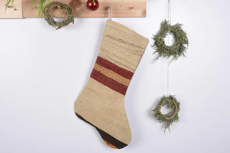 Embroidered Christmas Ornaments Pattern, 19-Inch Family Stocking