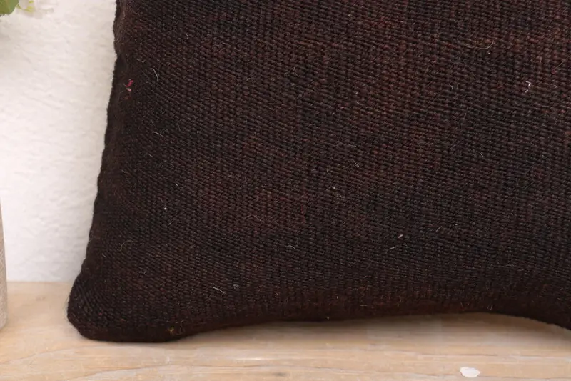 Cushion Case, Interior Designer Pillow, Patio Cushion, Kilim Cushion Sham, Turkish Kilim Pillow, Pet Cushion Cover, 12x12 Black Pillow Cover - 3
