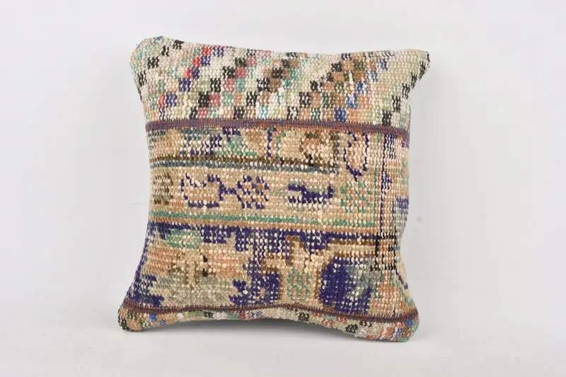 Pet Pillow Sham, Home Decor Pillow, 14x14 Orange Cushion, Gift Pillow, Custom Cushion Cover, Vintage Kilim Throw Pillow, Pillow Sham - 1
