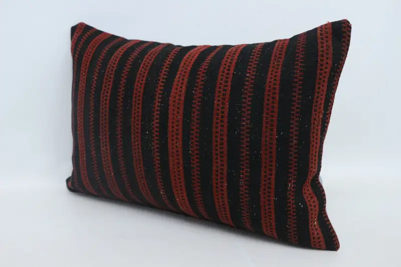 Antique Pillows, Garden Cushion, 16x24 Red Pillow Case, Home Decor Pillow, Cushion Case, Pillow for Sofa, Ethnic Throw Cushion Case - 4