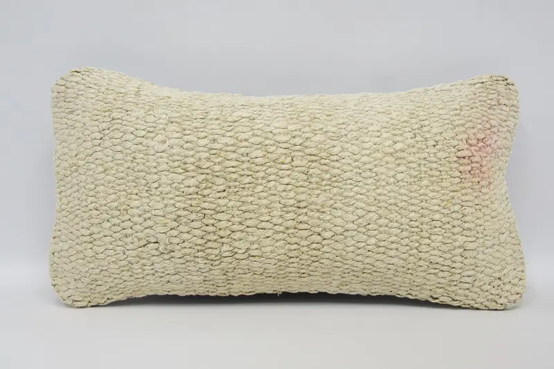 Pillow for Couch, Pillow Sham, 8x16 Beige Pillow Case, Crochet Pattern Cushion Case, Indoor Pillow Cover, Boho Pillow, Interior Designer Pillow - 1