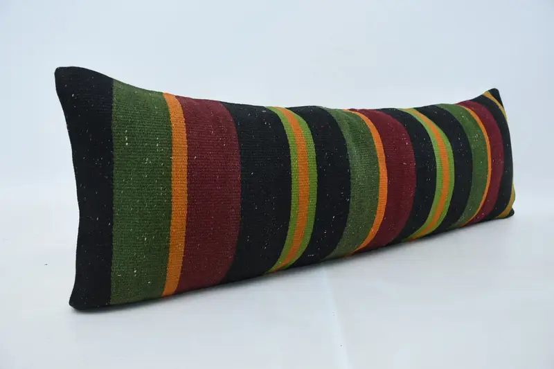 12x36 Green Pillow Sham, Cushion Case, Tapestry Pillow Sham, Pillow for Couch, Authentic Cushion Case, Vintage Kilim Pillow, Vintage Pillow - 3