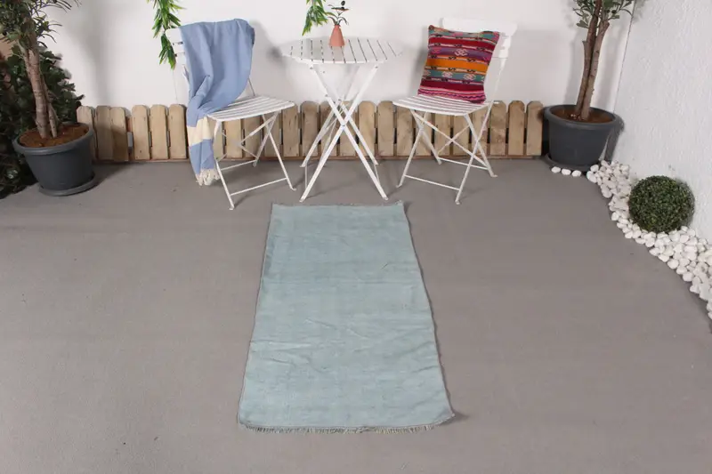 Blue Camouflage Rug, 2.1x4.7 ft Chic Decor