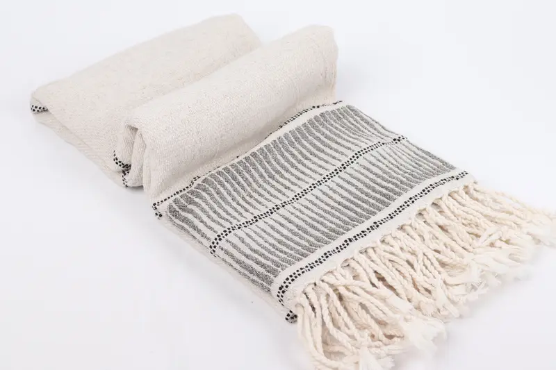 70x40 Linen Striped Towel, Turkish beach towel, Personalized Gift, Guest Towel, Grandma Gift, Soft and absorbent Turkish towel, Embroidered Towel - 6