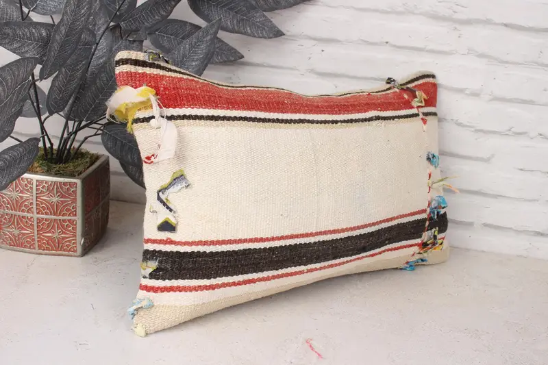 Cushion Case, 12x20 White Cushion Cover, Rustic Cushion Cover, Authentic Pillow Sham, Turkish Kilim Pillow, Turkish Pillow, Pillow for Sofa - 3