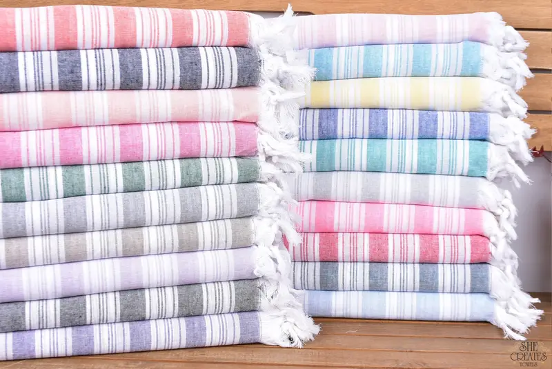Personalized Towel, Wedding Gift For Bride, Turkish Towel Beach Towel, 70x40 Cotton Striped Towel, Home Decor Gifts, Personalized Turkish Towel - 1
