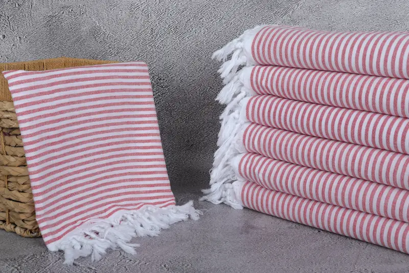 Turkish hand towel, Quick-drying cotton Turkish beach towel, Personalized Gift For Him, Sand-free towel, 68x36 Cotton Striped Towel, Organic towel - 3