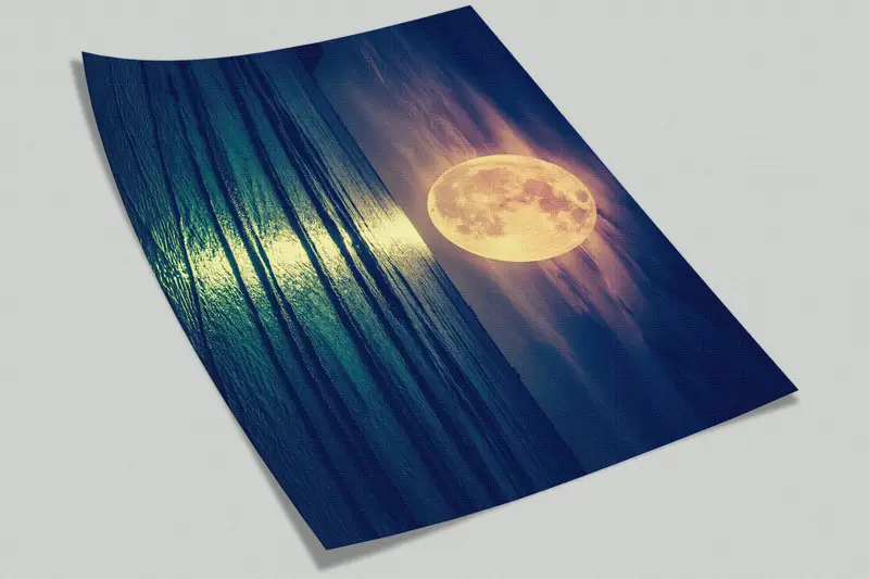 Sea Wallpaper, Super Moon Mural, Bright Wall Paper, Landscape Wallpaper, , Paper Wall Art, Wall Paper Peel and Stick, View Wall Decor, - 6