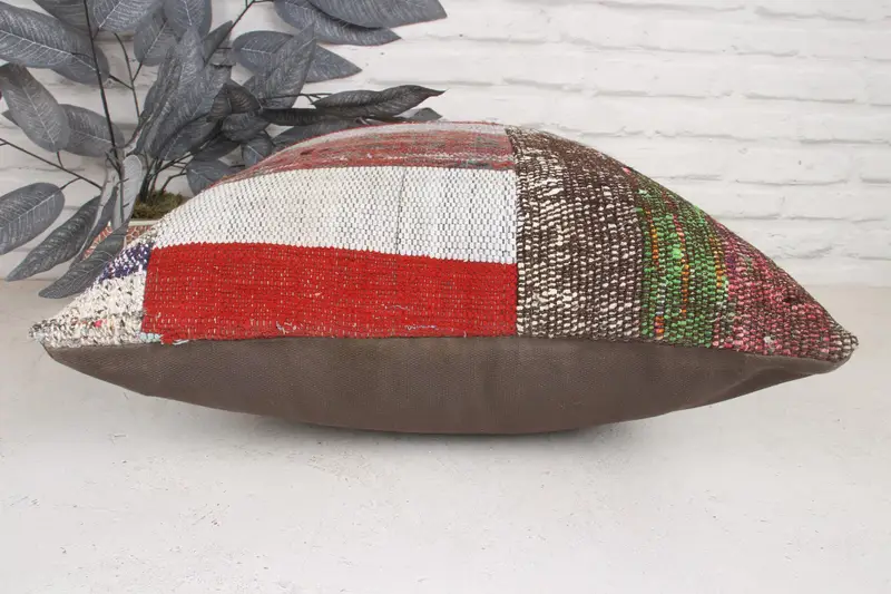 Handwoven Cushion Cover, Pet Cushion Cover, Turkish Pillow, Kilim Pillow, Pillow Sham, 20x20 Green Pillow Sham, Home Decor Pillow - 5
