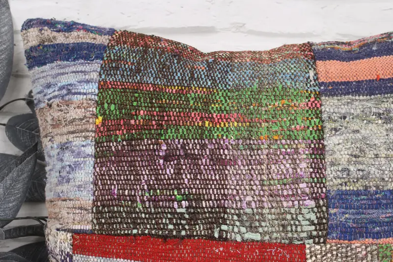 Handwoven Cushion Cover, Pet Cushion Cover, Turkish Pillow, Kilim Pillow, Pillow Sham, 20x20 Green Pillow Sham, Home Decor Pillow - 2
