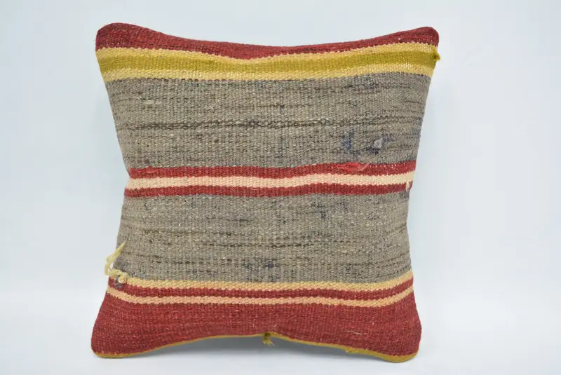 Nomadic Cushion, Bed Pillow Sham, Bohemian Cushion Cushion Case, Antique Pillows, Kilim Pillow, 12x12 Gray Cushion Case, Kilim Cushion Sham, Pillow - 1