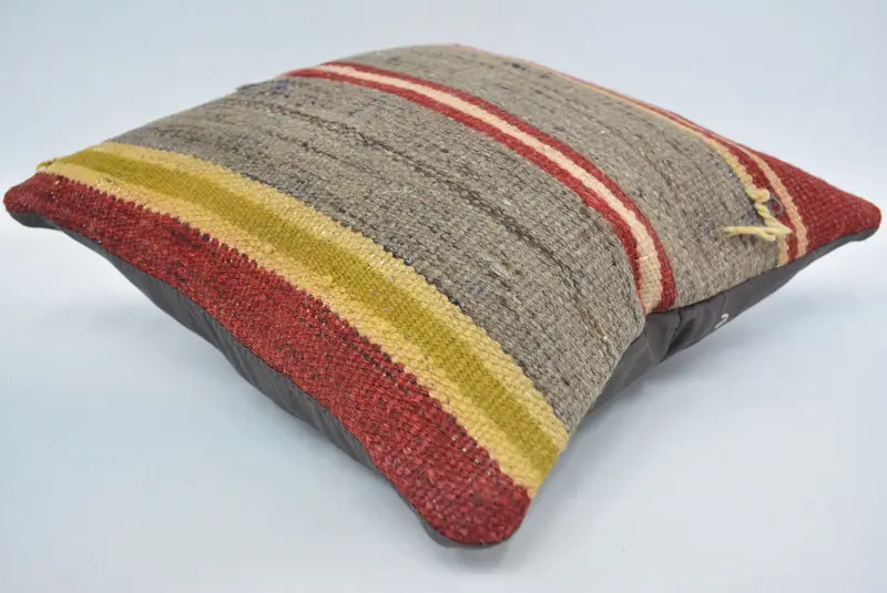 Nomadic Cushion, Bed Pillow Sham, Bohemian Cushion Cushion Case, Antique Pillows, Kilim Pillow, 12x12 Gray Cushion Case, Kilim Cushion Sham, Pillow - 6