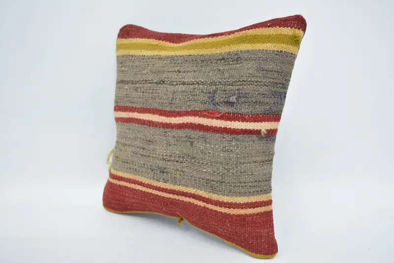Nomadic Cushion, Bed Pillow Sham, Bohemian Cushion Cushion Case, Antique Pillows, Kilim Pillow, 12x12 Gray Cushion Case, Kilim Cushion Sham, Pillow - 4