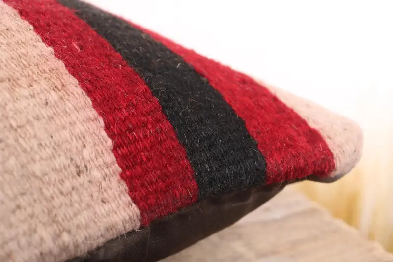 Pillow, Turkish Kilim Pillow, Car Pillow Case, Gift Pillow, Boho Pillow Sham Cover, 12x12 Red Pillow Case, Seat Cushion Cover - 6