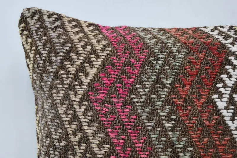 Vintage Kilim Pillow, Vintage Pillow, 16x24 Pink Pillow, Designer Throw Pillow Case, Pillow Cover, Bohemian Cushion Pillow Cover, Boho Pillow - 2
