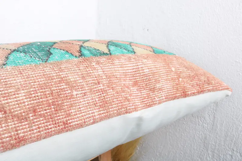 Pillow Case, Vintage Kilim Pillow, Throw Kilim Pillow, Kilim Cushion Sham, 16x48 Green Pillow Case, Handmade Throw Pillow Cover - 5